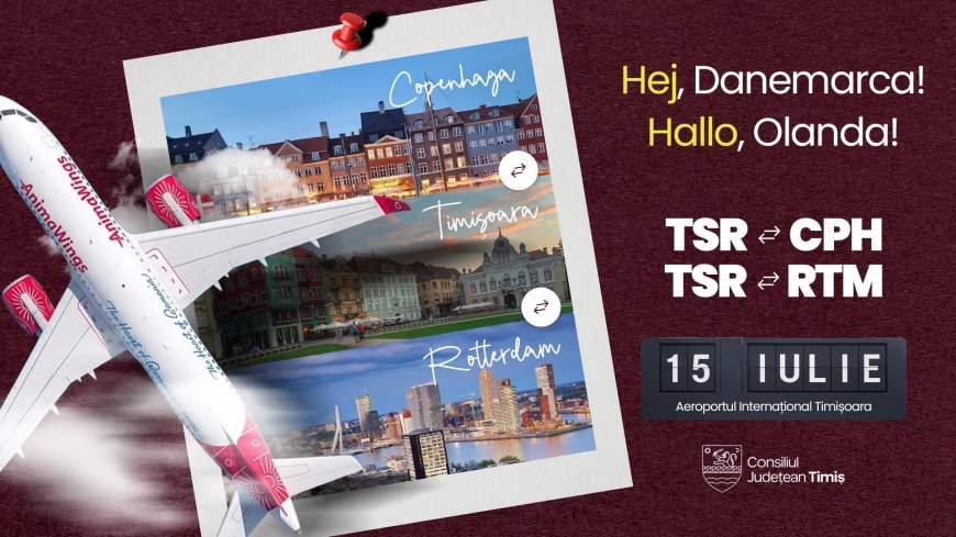 Zboruri noi din Timișoara spre Copenhaga și Rotterdam