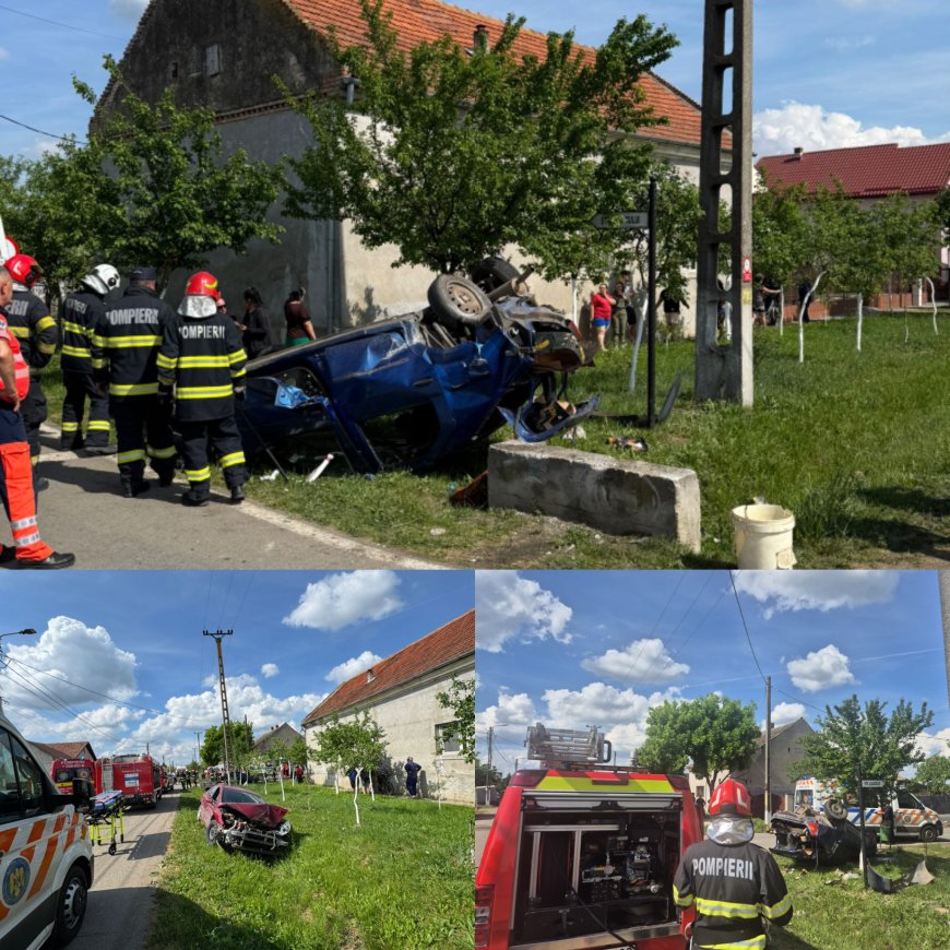 Accident grav în Timiș! Mașini făcute praf
