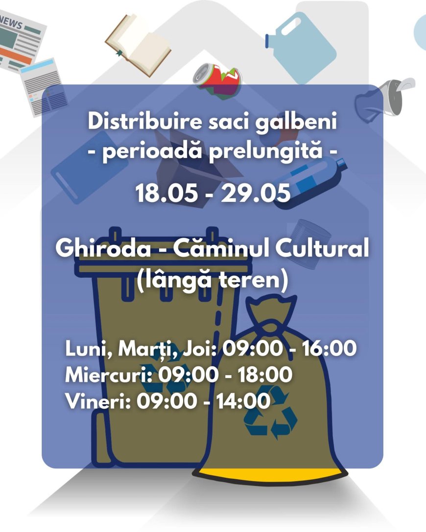 Încă se mai distribuie saci galbeni la Ghiroda