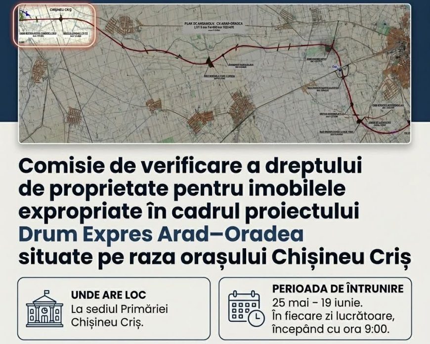 Proprietarii de imobile, situate pe raza orașului Chișineu Criș, vor fi verificați de comisia de expropriere