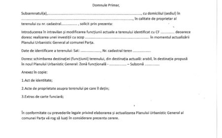 PUG Parța, în curs de elaborare
