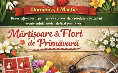 Mărțișoare, flori și produse tradiționale la piață