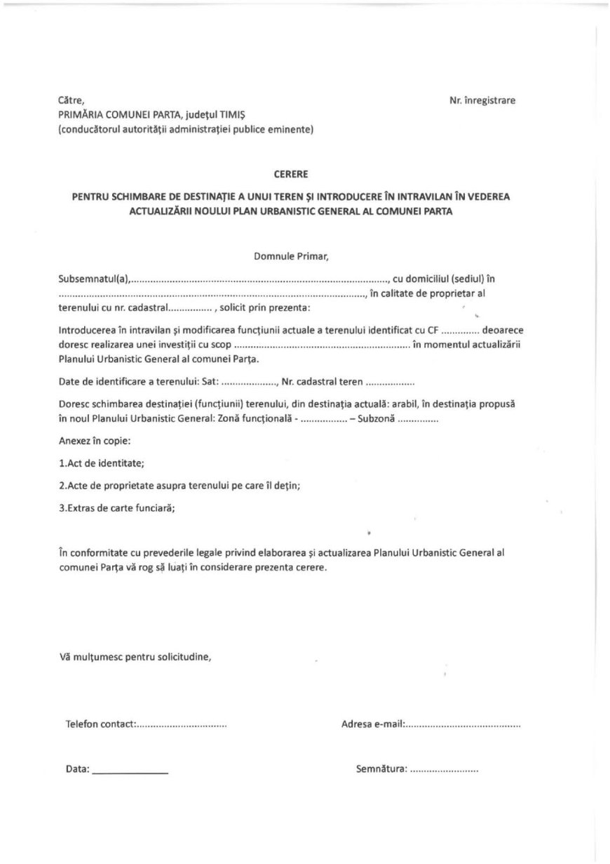 PUG Parța, în curs de elaborare