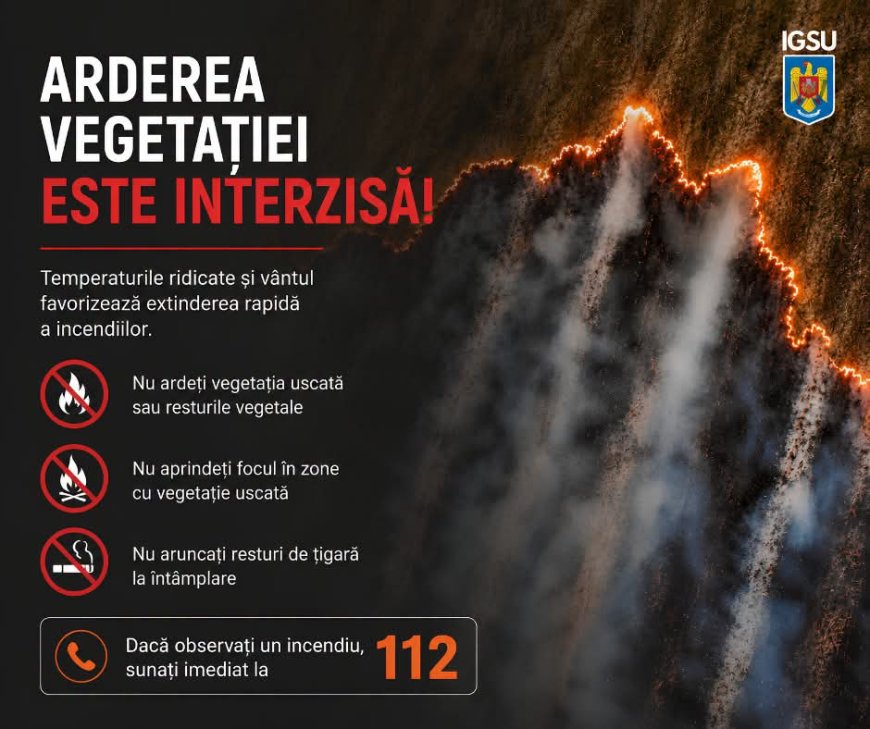 Arderea vegetației uscate este interzisă