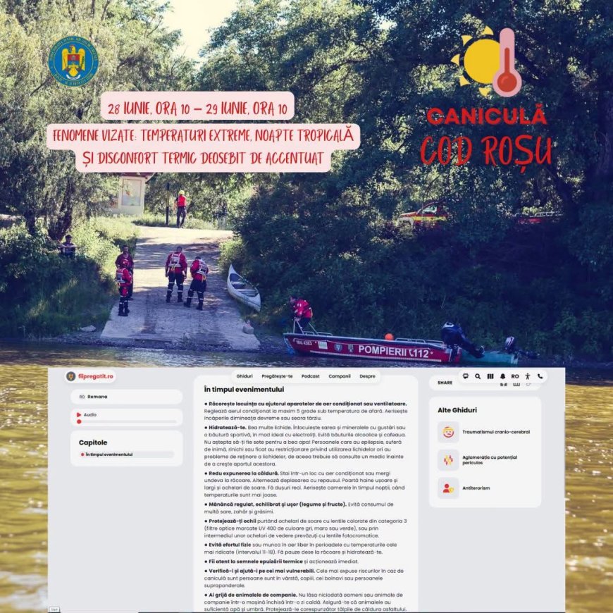 Cod roșu de caniculă în Timiș. Autoritățile recomandă măsuri de protecție
