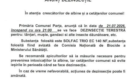 Dezinsecție terestră la Parța