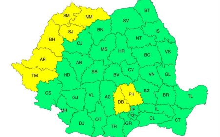 Cod galben de furtuni și vijelii în mai multe județe din țară