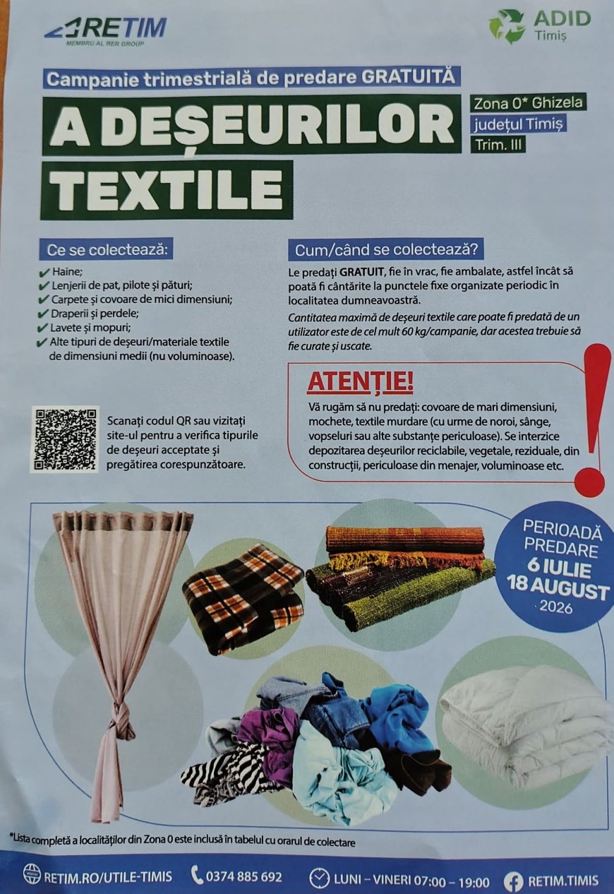 Se colectează deșeurile textile din Recaș
