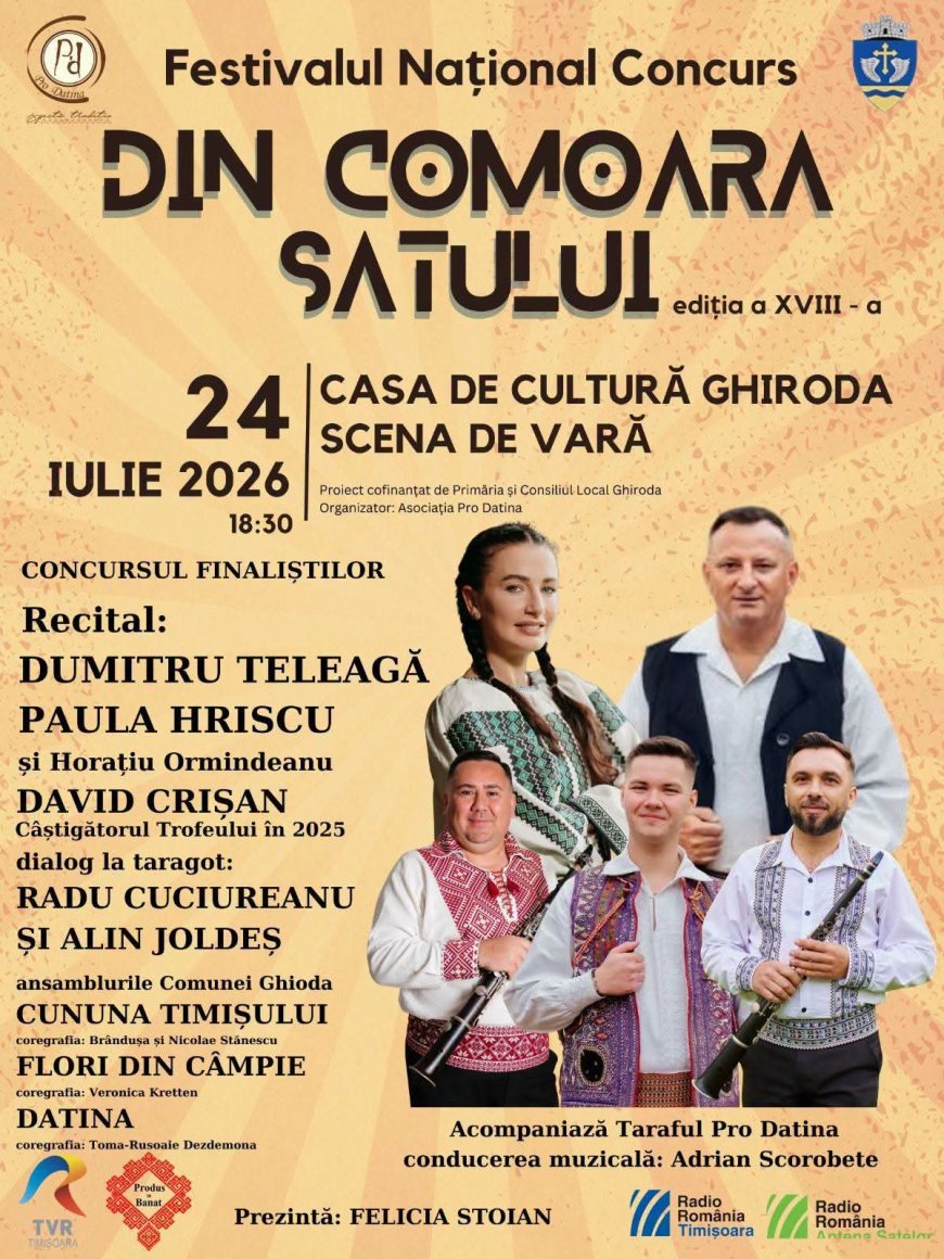 O nouă ediție a Festivalului Național Concurs "Din comoara satului", la Ghiroda