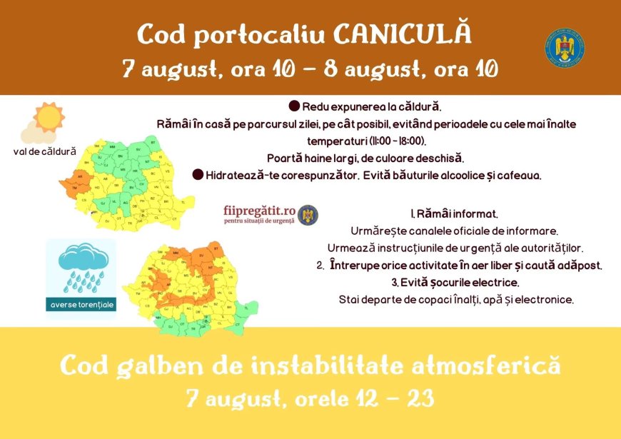 Cod galben și cod portocaliu în Timiș