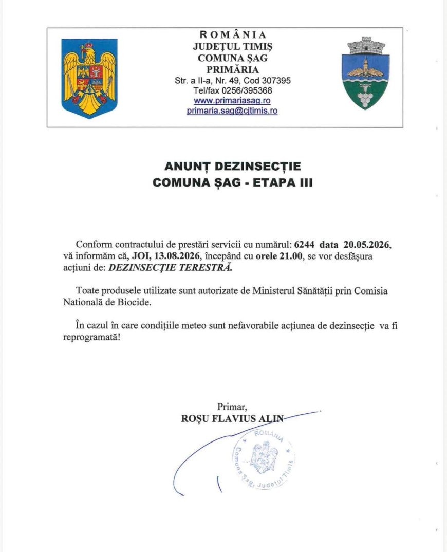 Dezinsecție la Șag