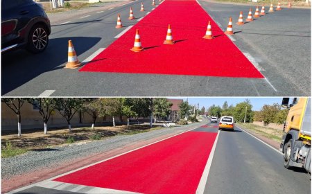 Lucrări de refacere a marcajelor antiderapante pe drumurile din Timiș