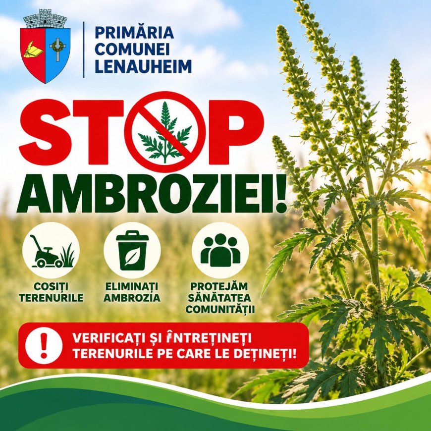 Primăria Lenauheim îndeamnă cetățenii să scape de ambrozie