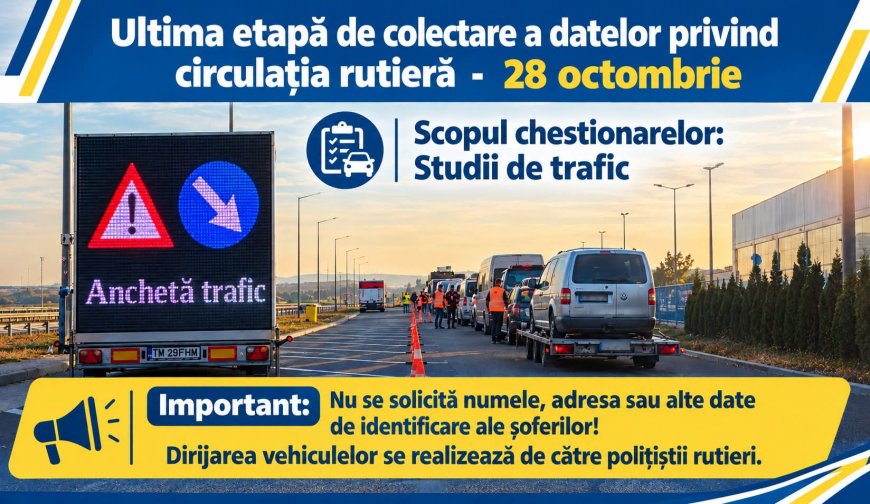 Ultima etapă de colectare a datelor privind circulația rutieră